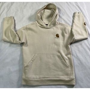 Carhartt Youth Sweatshirt XL Sweater Beige Pullover Hoodie Loose Fit